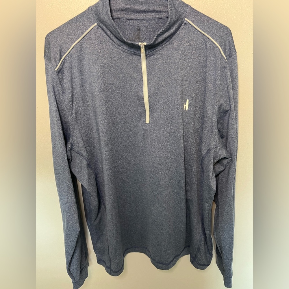 Men’s johnnie-O XL LS Quarter Zip Blue Heather Top